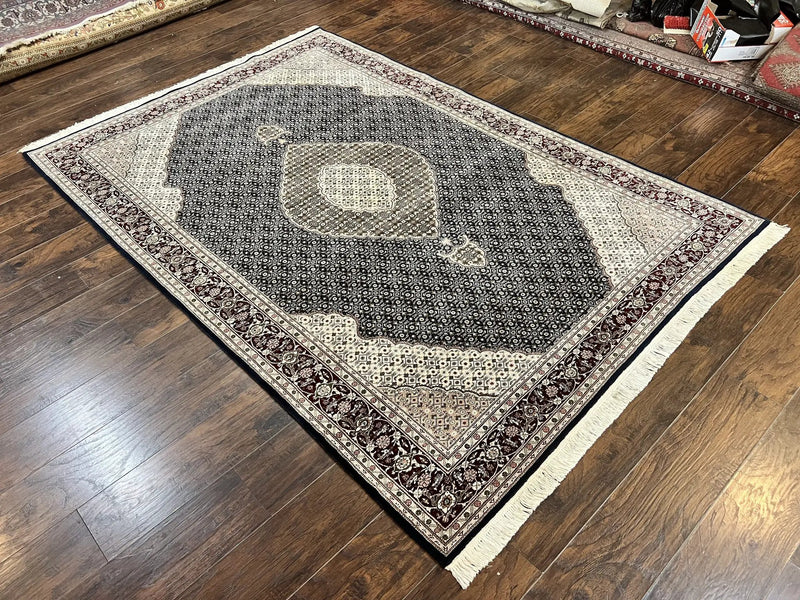 Sino Persian Rug 6x9, Herati Pattern, Vintage Handmade Hand Knotted Wool Oriental Carpet, Fine 6 x 9 Rug, Traditional Rug, Dark Blue Rug by Jewel Rugs