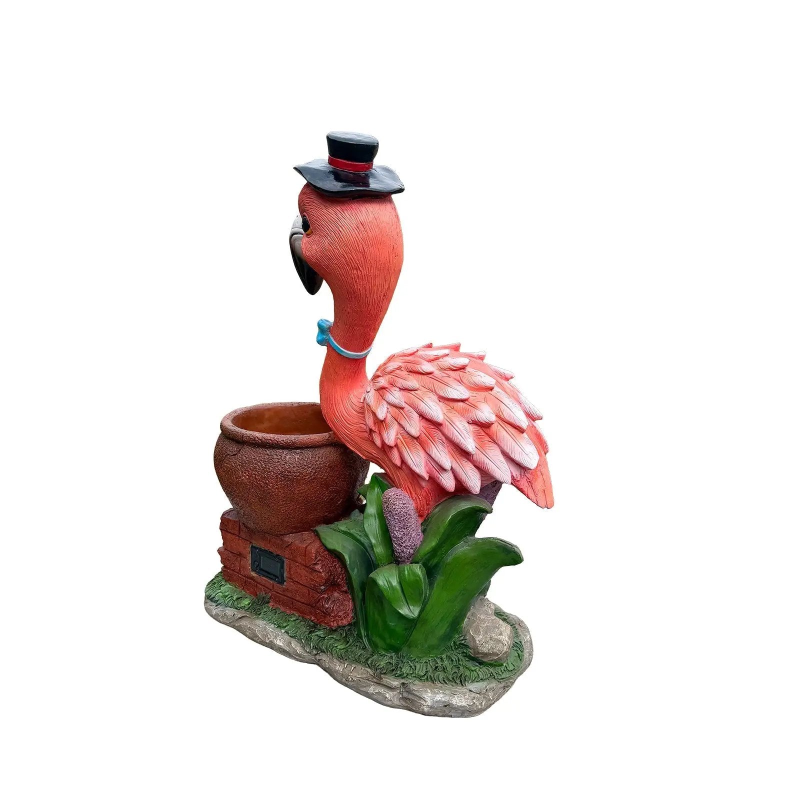 Outdoor Garden Sculpture Flamingo Flower Pot Planter by HouseOfZazla
