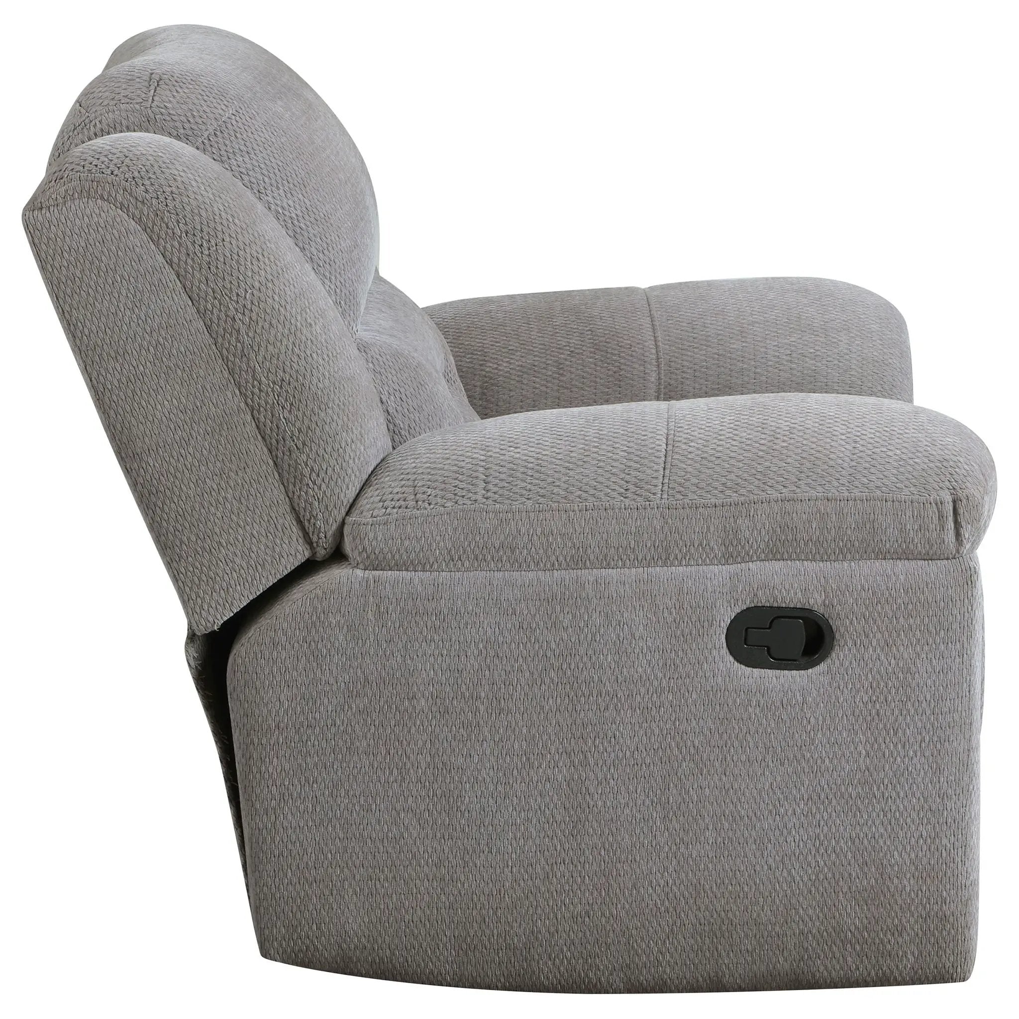 Sebring - Upholstered Glider Recliner Chair With Manual Recline And Smooth Gliding Motion - Gray by HouseOfZazla