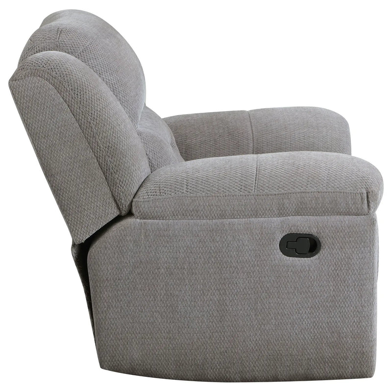 Sebring - Upholstered Glider Recliner Chair With Manual Recline And Smooth Gliding Motion - Gray by HouseOfZazla