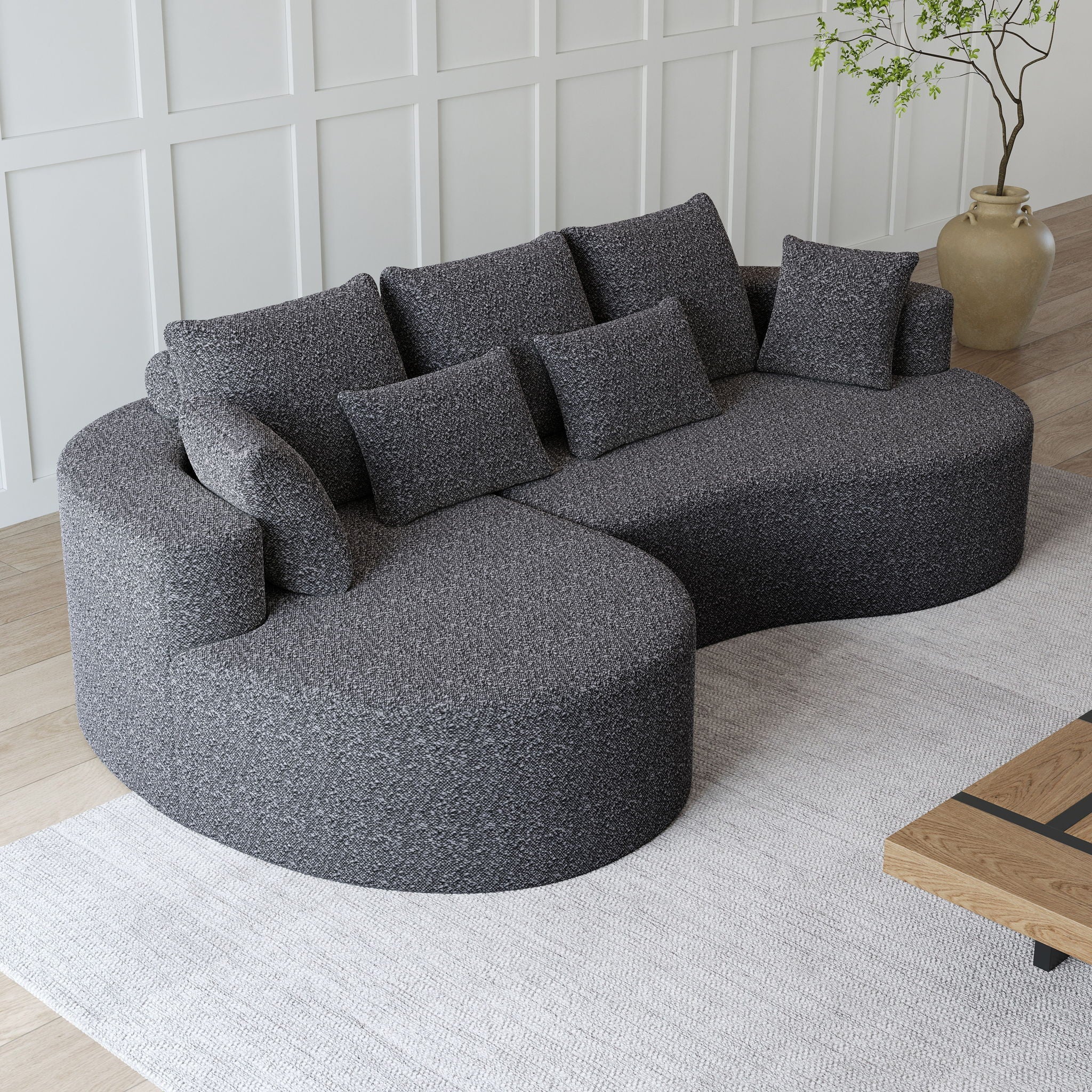 Curved Oversized Sectional Sofa With Extra Deep Seat by HouseOfZazla