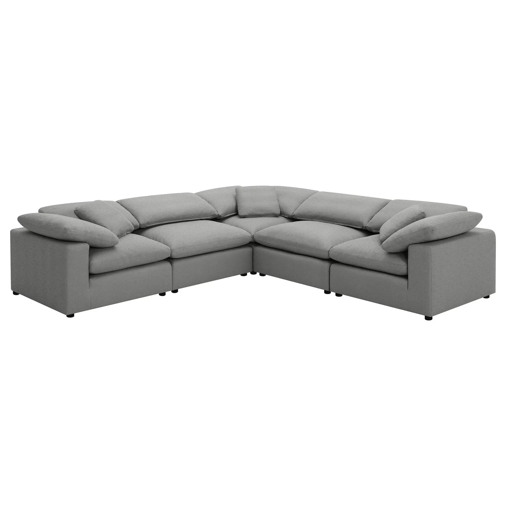Raleigh 5-piece Boucle Upholstered Modular Sectional Grey by Unique Piece Furniture