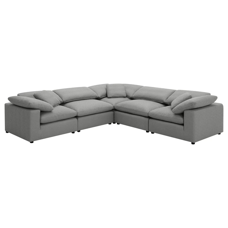 Raleigh 5-piece Boucle Upholstered Modular Sectional Grey by Unique Piece Furniture