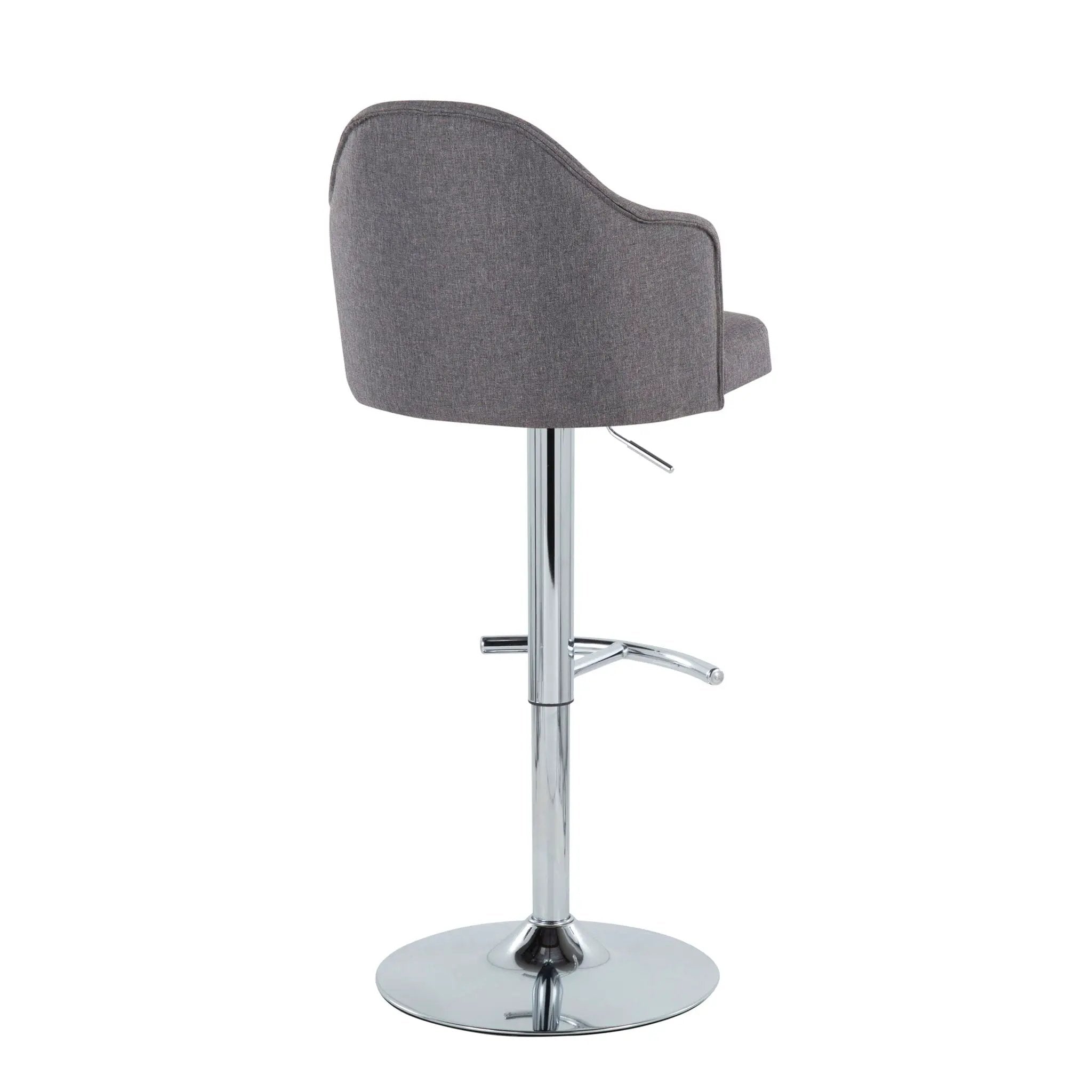 Ahoy - Contemporary Adjustable Barstool With Swivel With Rounded T Footrest (Set of 2) by Unique Piece Furniture