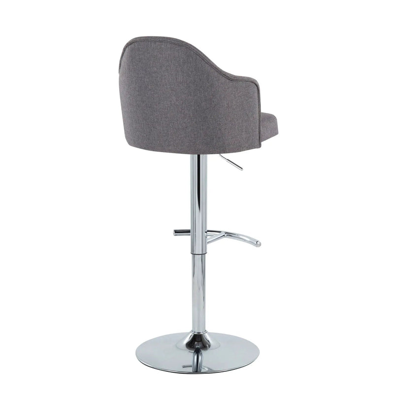 Ahoy - Contemporary Adjustable Barstool With Swivel With Rounded T Footrest (Set of 2) by Unique Piece Furniture