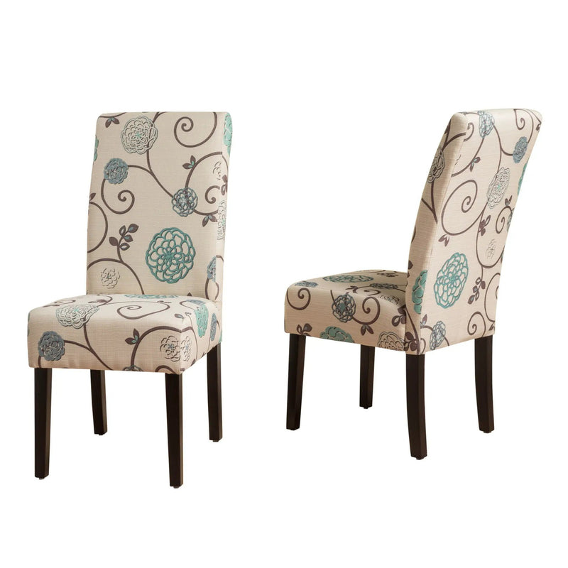 Contemporary Dining Chair Set With Rubberwood Legs - White / Blue by HouseOfZazla