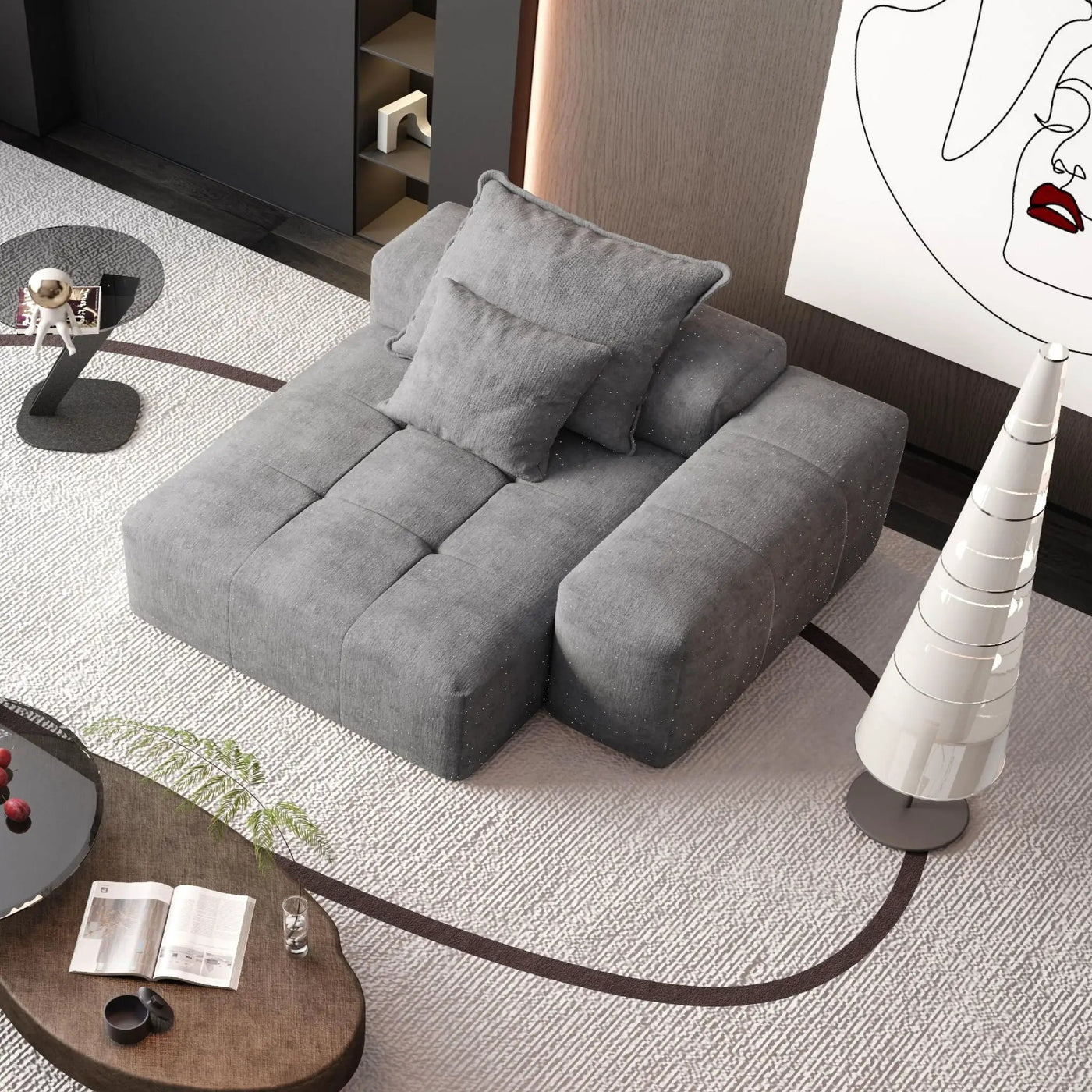 Modern Oversized Modular Sectional Sofa with Sparkling Chenille Fabric by HouseOfZazla