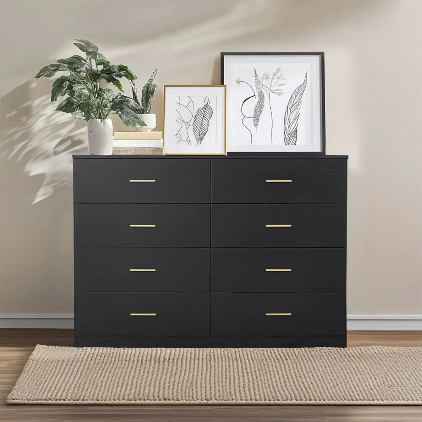 Modern Drawer Dresser For Bedroom, Ample Storage Wide Chest Of Drawers by HouseOfZazla