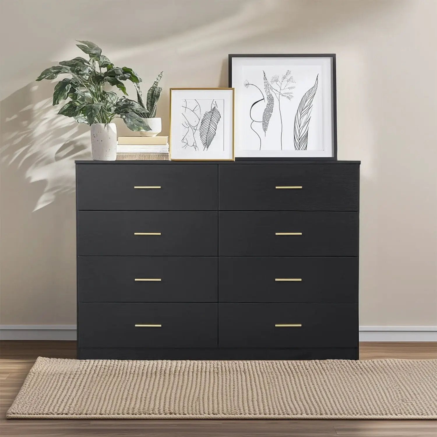 Modern Drawer Dresser For Bedroom, Ample Storage Wide Chest Of Drawers by HouseOfZazla