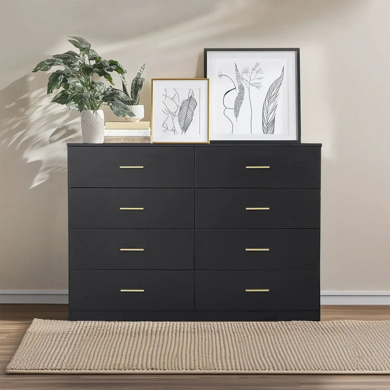 Modern Drawer Dresser For Bedroom, Ample Storage Wide Chest Of Drawers by HouseOfZazla