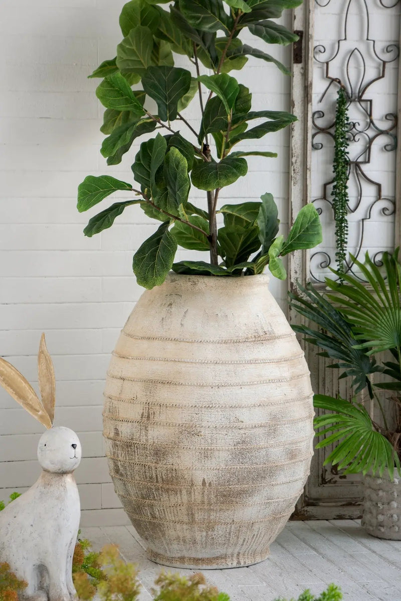 22.4x22.4x30.5" Large Magnesium Flower Pot with Weathered Finish by HouseOfZazla