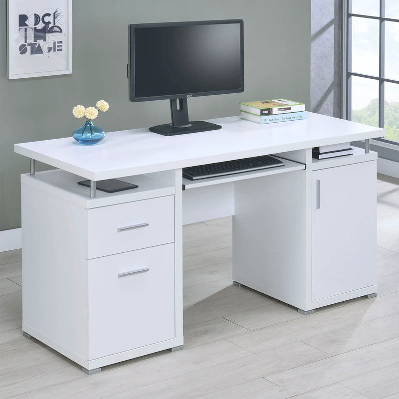 Tracy 55-inch 2-drawer Office Computer Desk White by Unique Piece Furniture