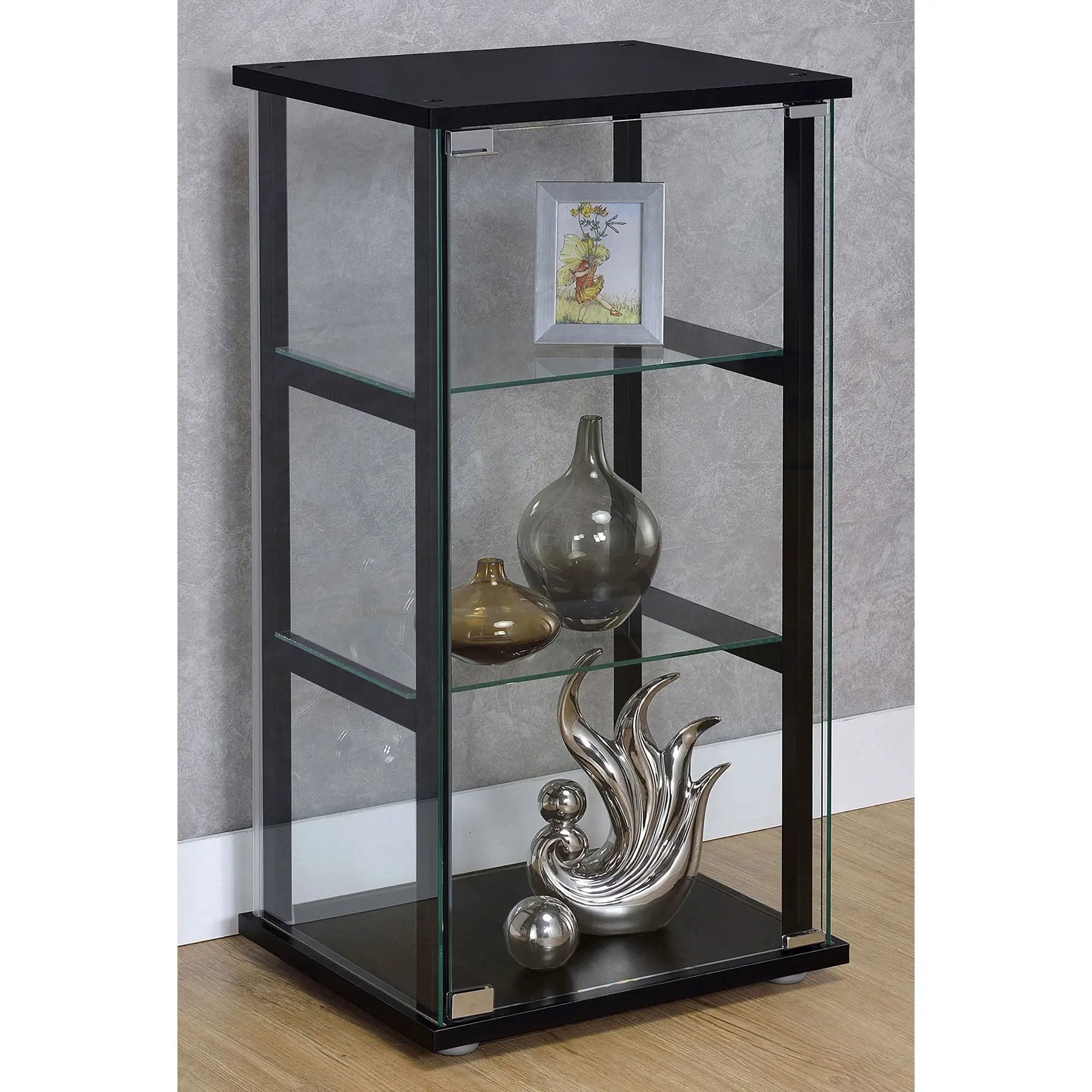 Callie - 3 Shelf Curio Cabinet - Black by HouseOfZazla