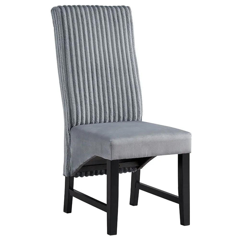 Kini - Side Chair (Set of 2) - Gray Corduroy & Black by Unique Piece Furniture