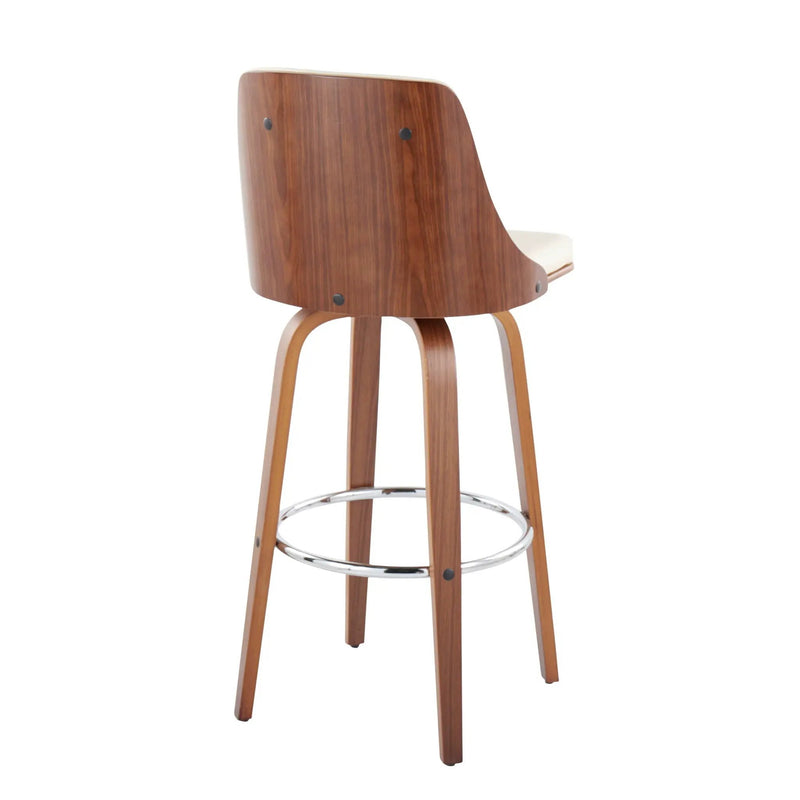 Gianna - Mid Century Modern Fixed Height Barstool With Swivel With Round Footrest (Set of 2) by Unique Piece Furniture