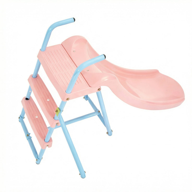 Xns107 - 2 Swing Set With Slide For Outdoor - Blue / Pink by HouseOfZazla