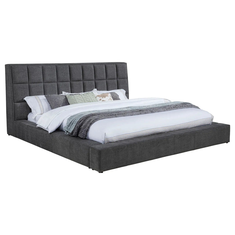 Dreux Upholstered California King Panel Platform Bed Grey by Unique Piece Furniture