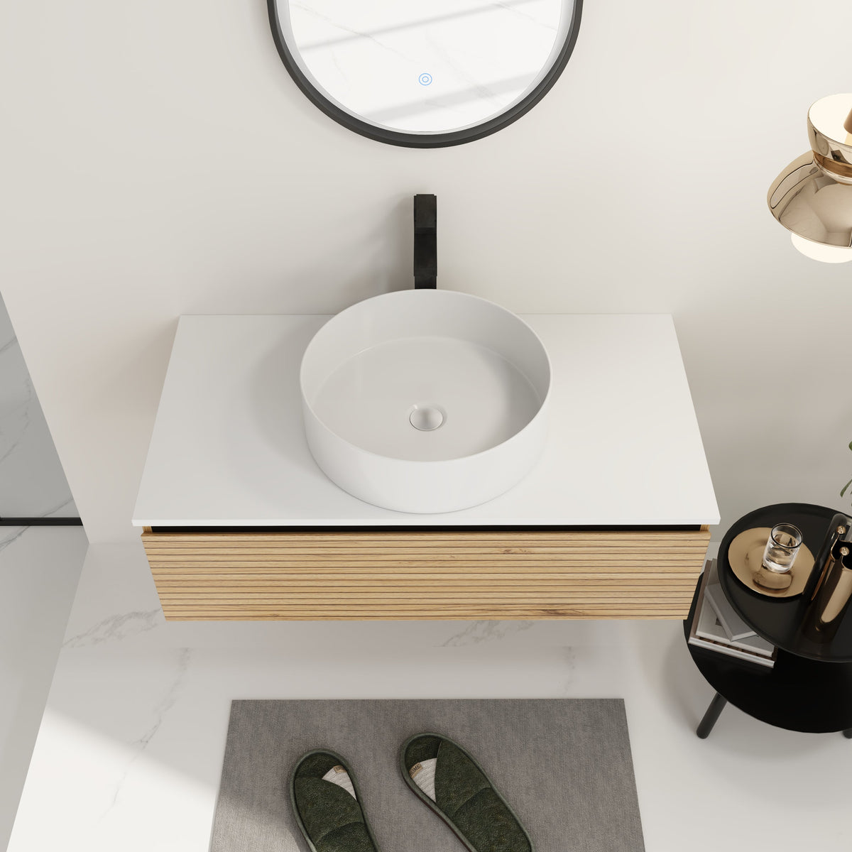 36'' Wall Mounted Bathroom Vanity with Resin Sink, photo 3 of 10