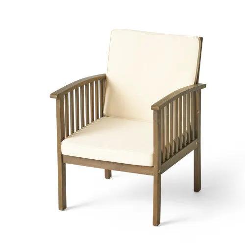 Patio Set Outdoor Acacia Wood Furniture Sets - Modern Club Chair Conversation Sets with Patio Dining Table by HouseOfZazla