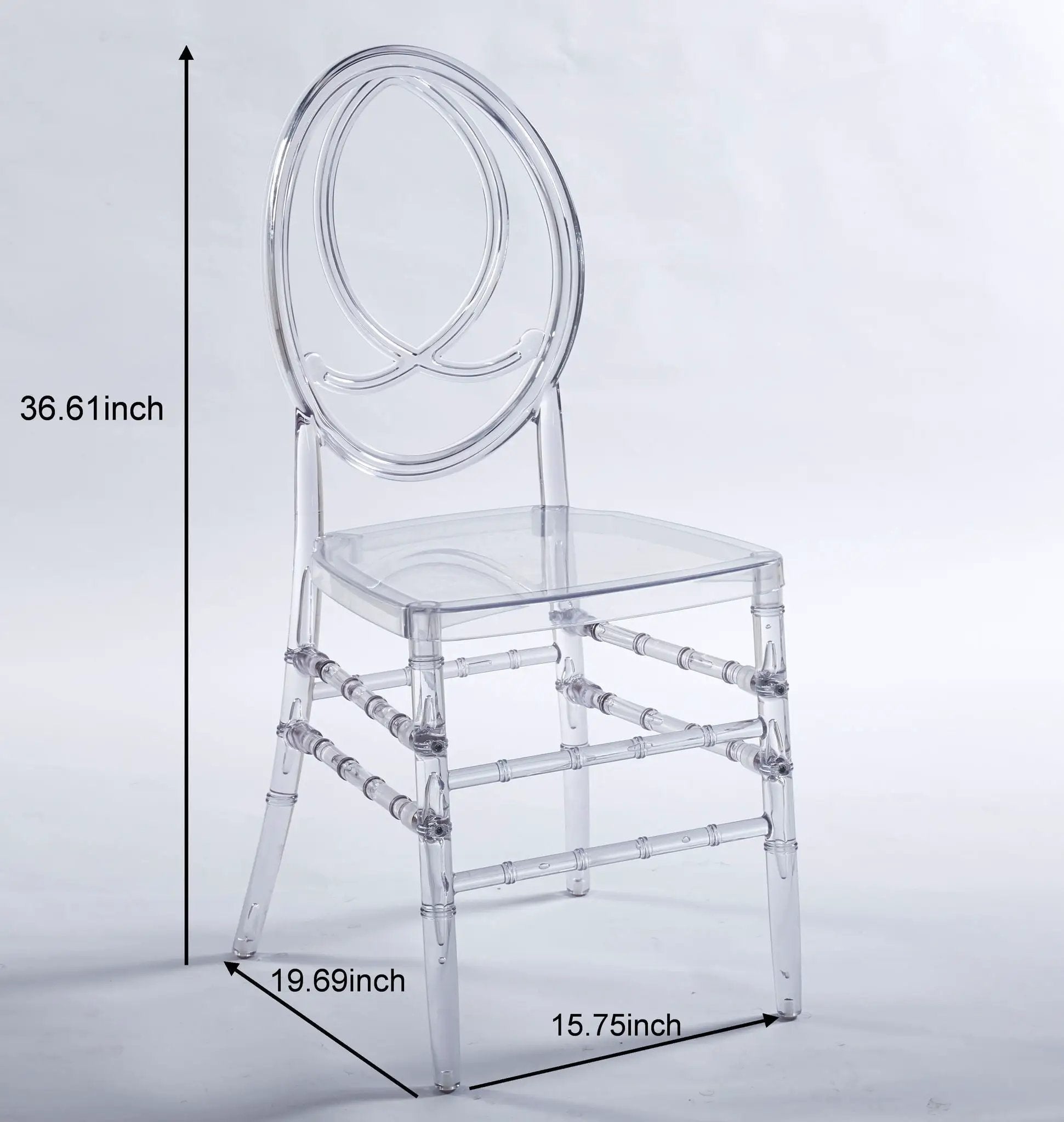Dining Chair, Plastic Seat, Welding Chair (Set of 4) - Transparent by HouseOfZazla
