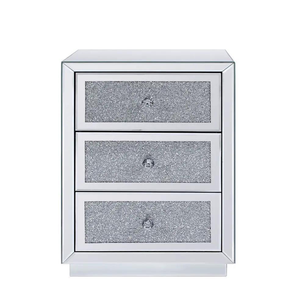 Noralie - 26" Accent Table - Mirrored, Faux Diamonds by Unique Piece Furniture