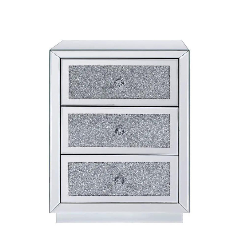 Noralie - 26" Accent Table - Mirrored, Faux Diamonds by Unique Piece Furniture
