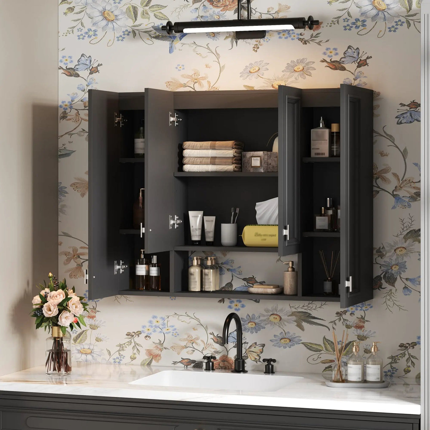 Wall Mounted Bathroom Cabinet With 5 Adjustable Shelves by HouseOfZazla