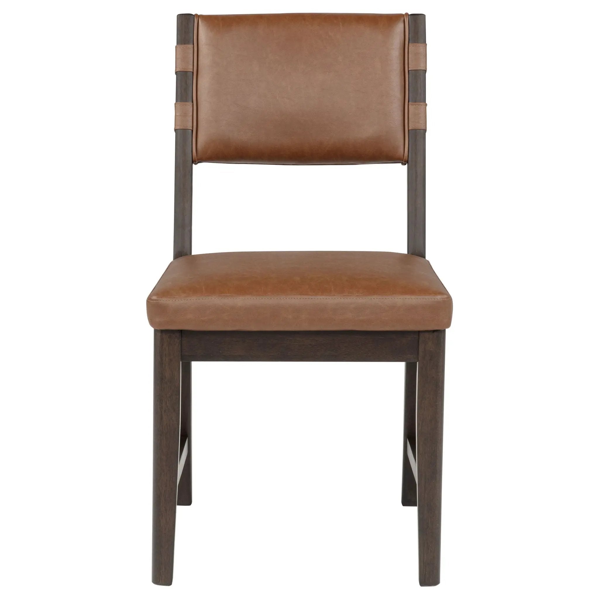 Tegan Faux Leather Upholstered Dining Side Chair Cognac (Set of 2) by Unique Piece Furniture
