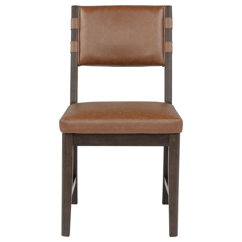Tegan Faux Leather Upholstered Dining Side Chair Cognac (Set of 2) by Unique Piece Furniture