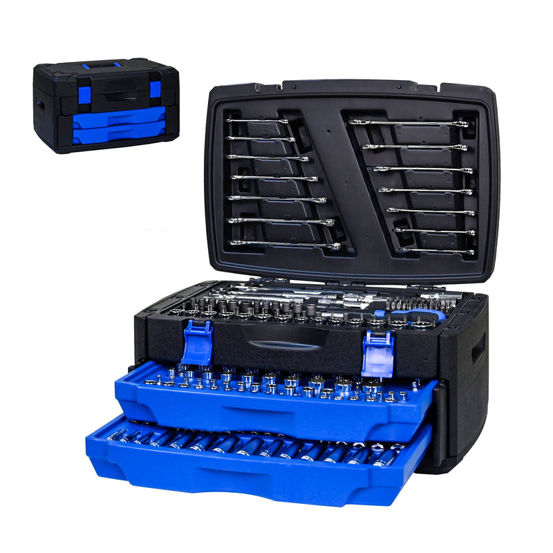 Tool Box With 266 Pieces Hand Tool Set - Black by HouseOfZazla
