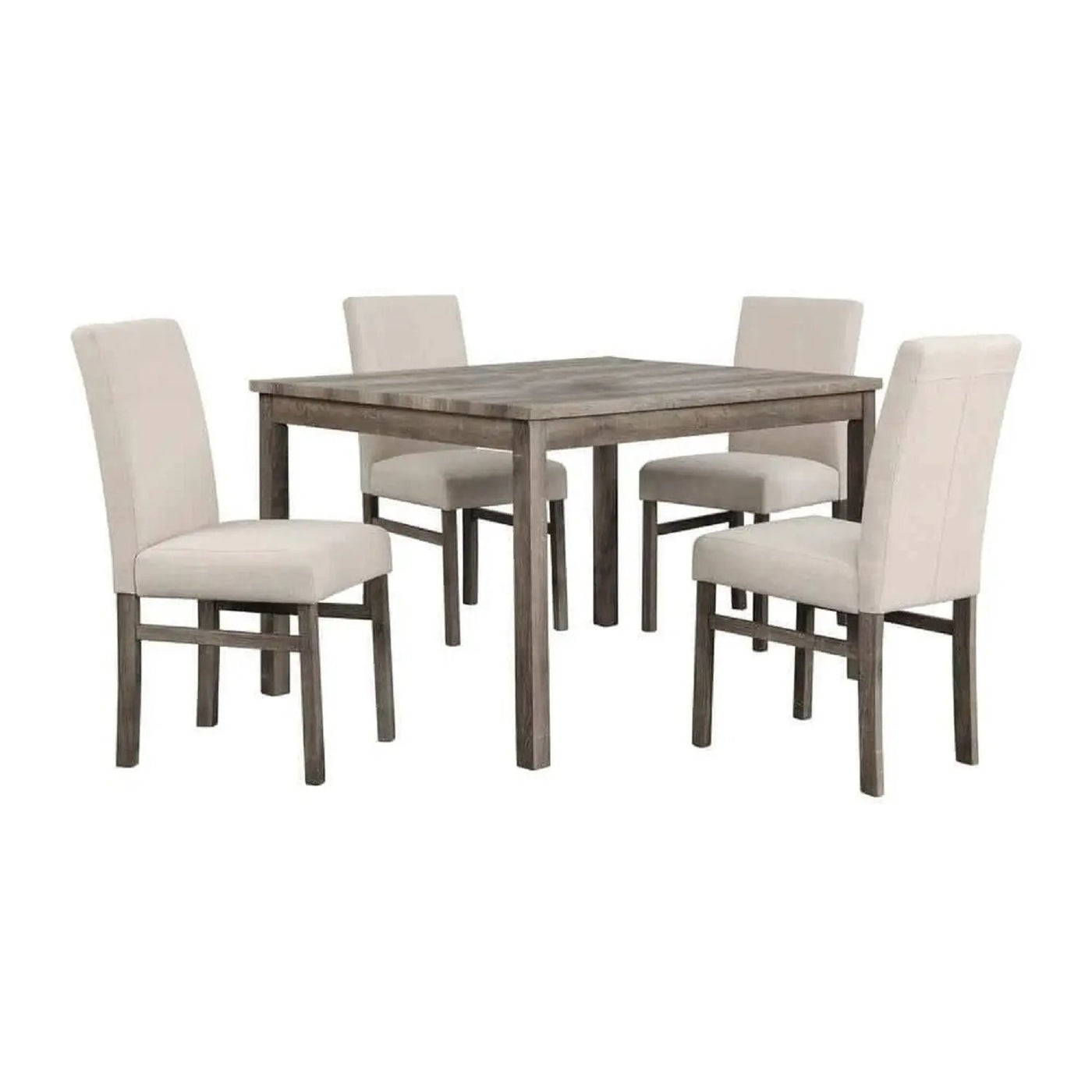 5 Piece Transitional Dining Set With Table And Upholstered Chairs by HouseOfZazla