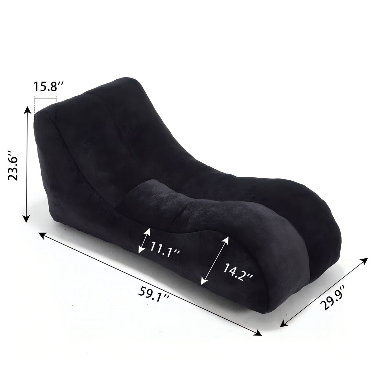 Bean Bag Sofa Chair with High Quality Sponge Filling - Fabric, photo 16 of 20