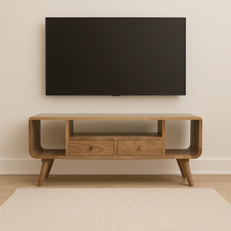 Solid Wood Soba Nordic Media Unit by HouseOfZazla