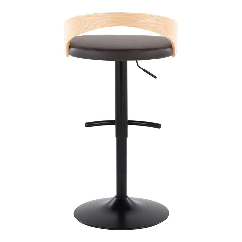 Grotto - Contemporary Adjustable Barstool With Swivel & Rounded T Footrest (Set of 2) by Unique Piece Furniture