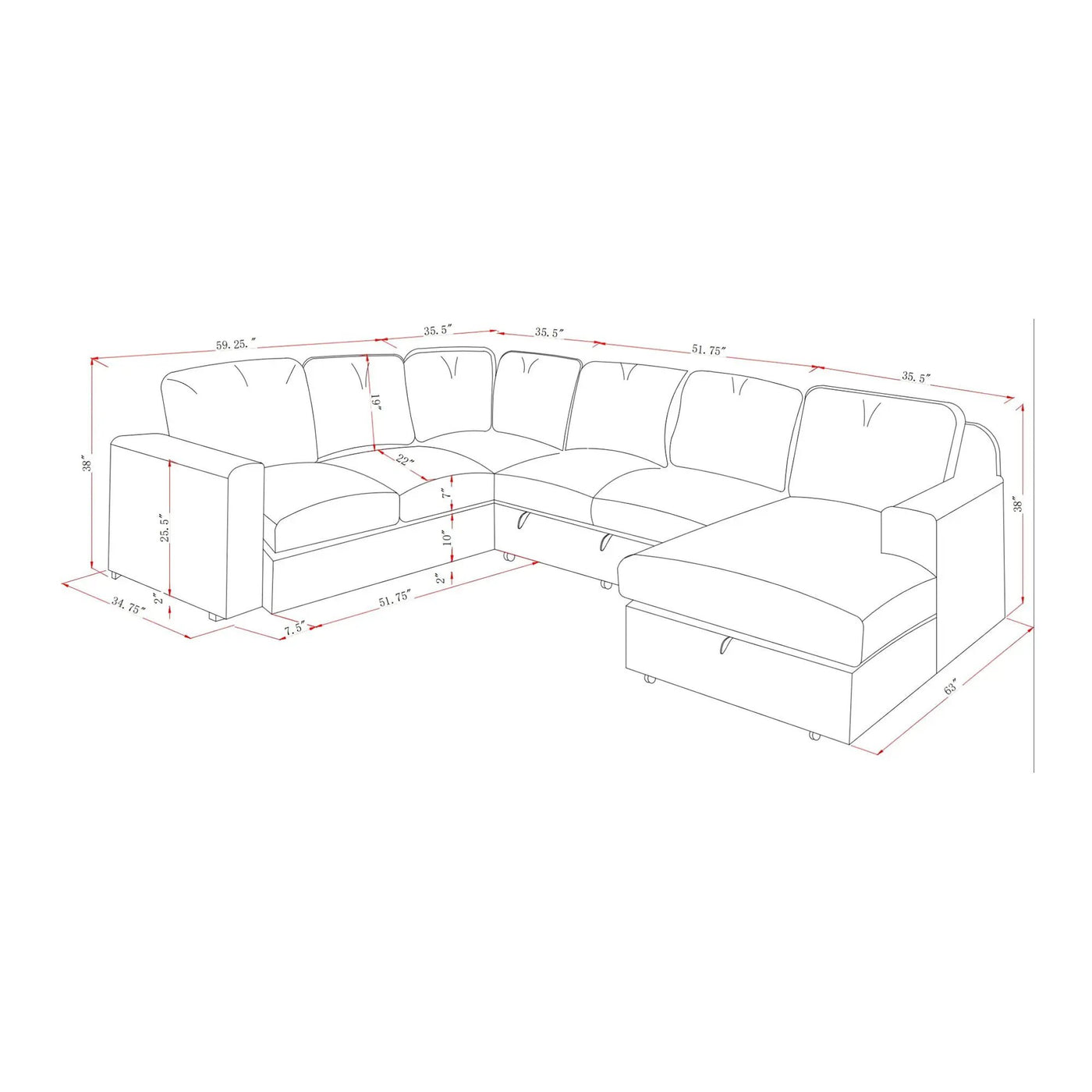 Melody - Contemporary Design Sectional Sofa by Unique Piece Furniture