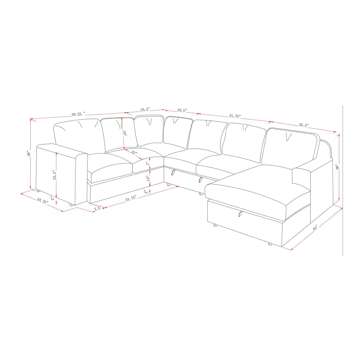 Dark Gray Sleeper Sectional Sofa with Pullout Bed - Contemporary Comfort, photo 13 of 16