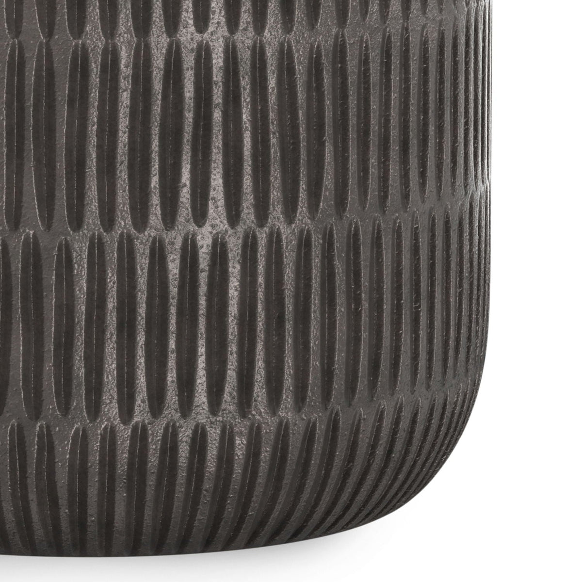 Cast Aluminum Side Table with Cylindrical Design - Black, photo 5 of 9