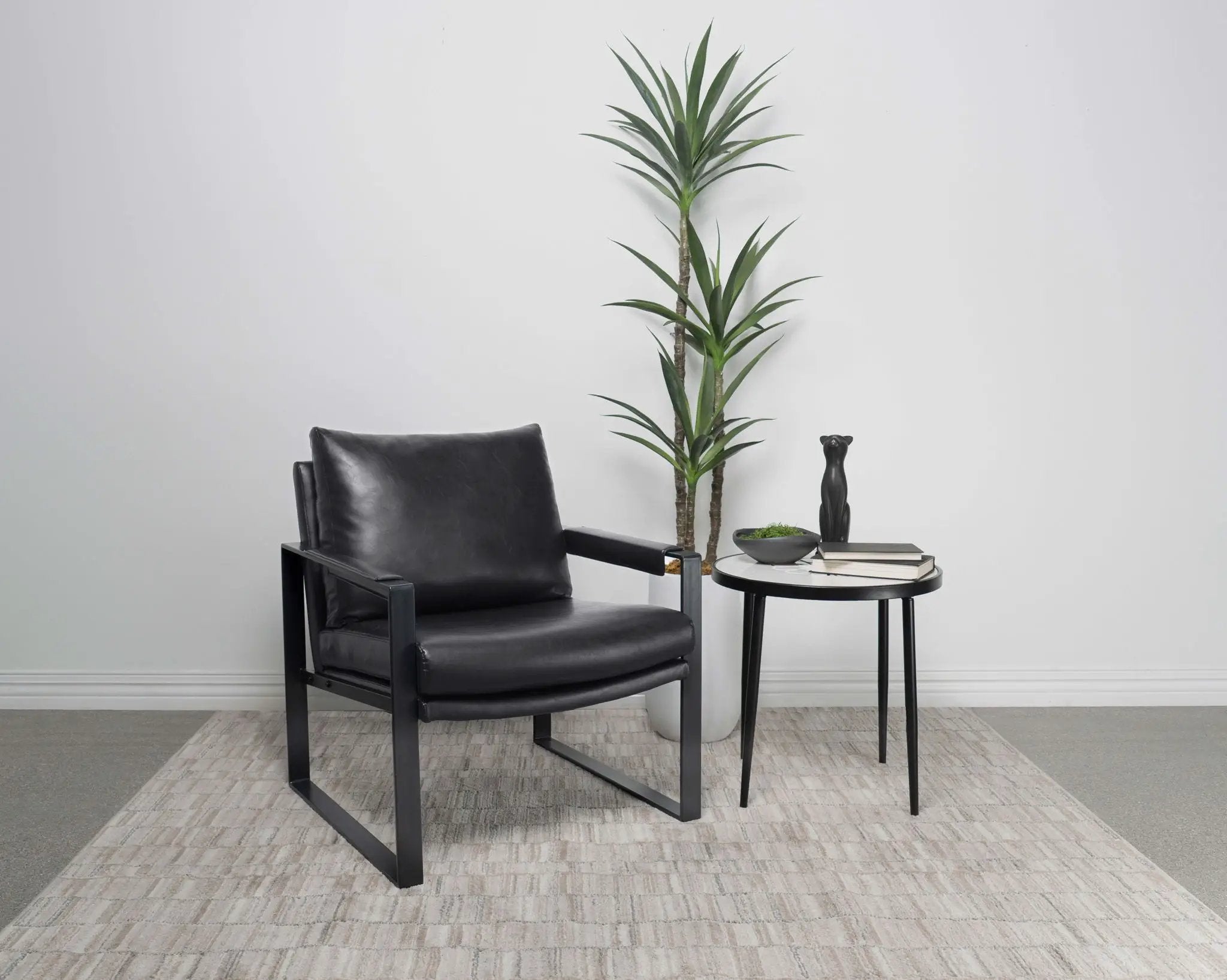 Rosalind Upholstered Track Arm Accent Chair Black by Unique Piece Furniture