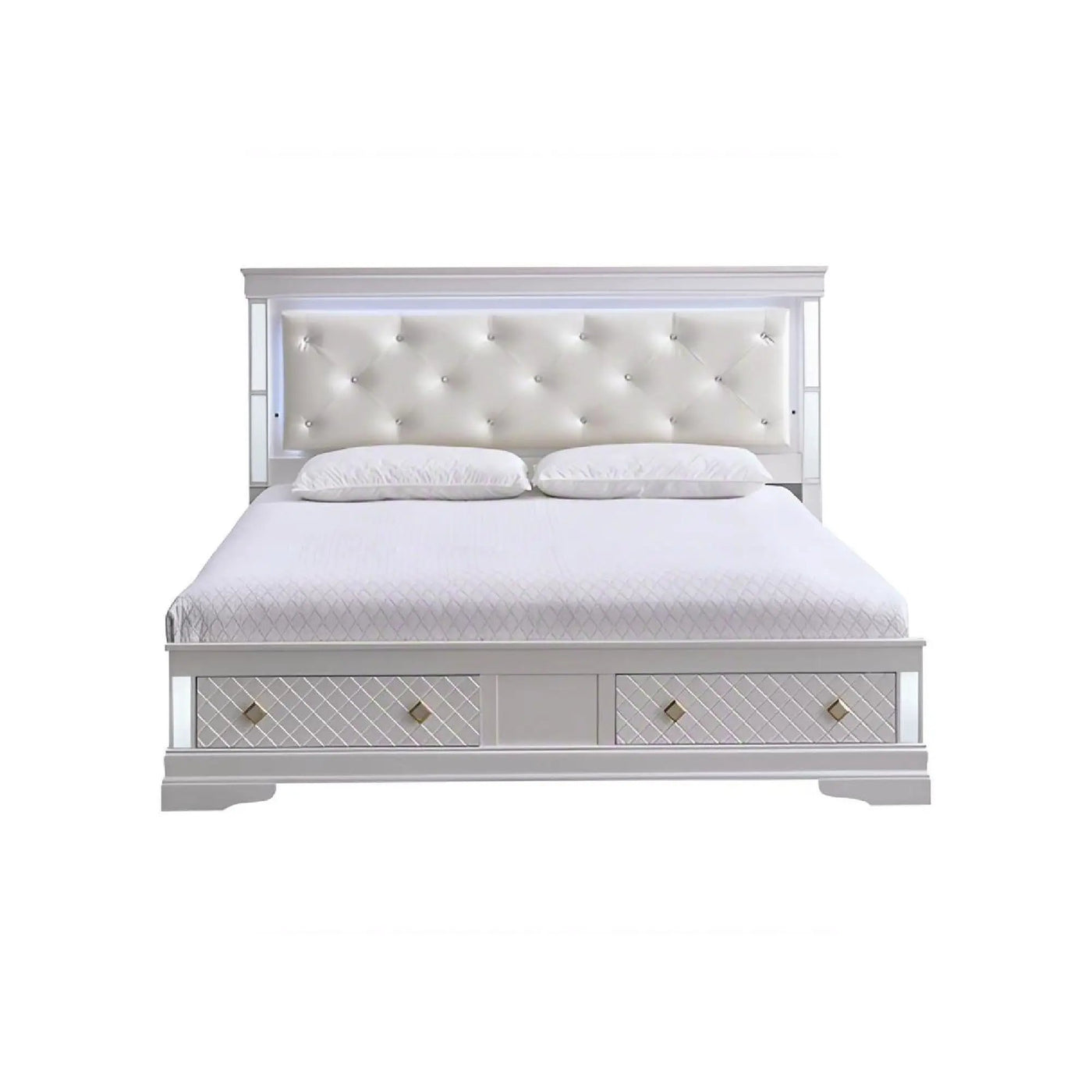 Verona - Bed With LED Accent Lighting, 2 Drawers by HouseOfZazla