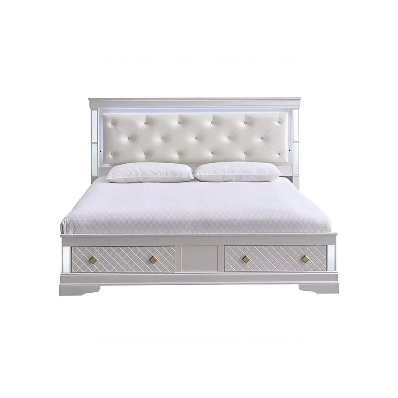 Verona - Bed With LED Accent Lighting, 2 Drawers by HouseOfZazla