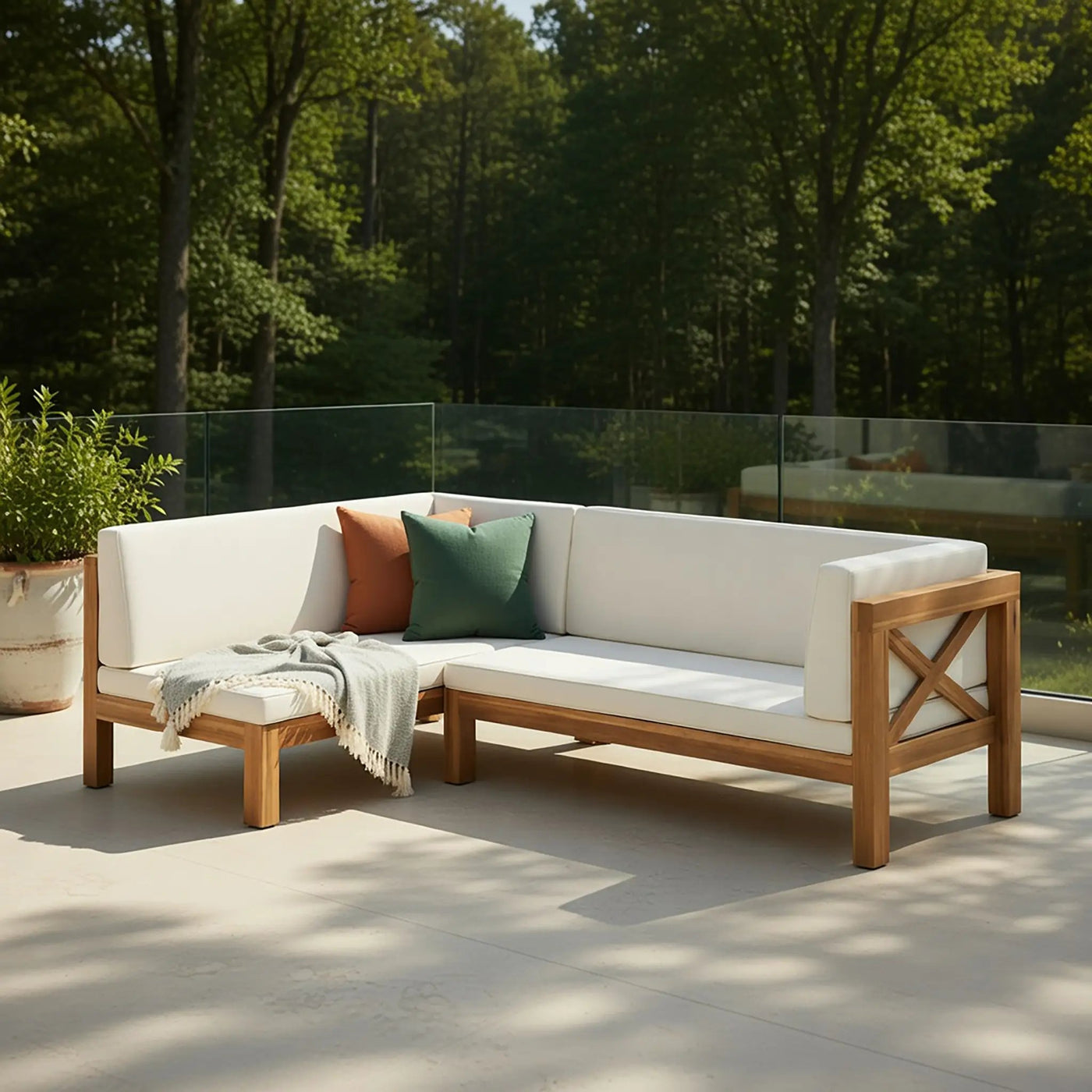 Brava X-Back Right Corner Bench Set of 2 by HouseOfZazla
