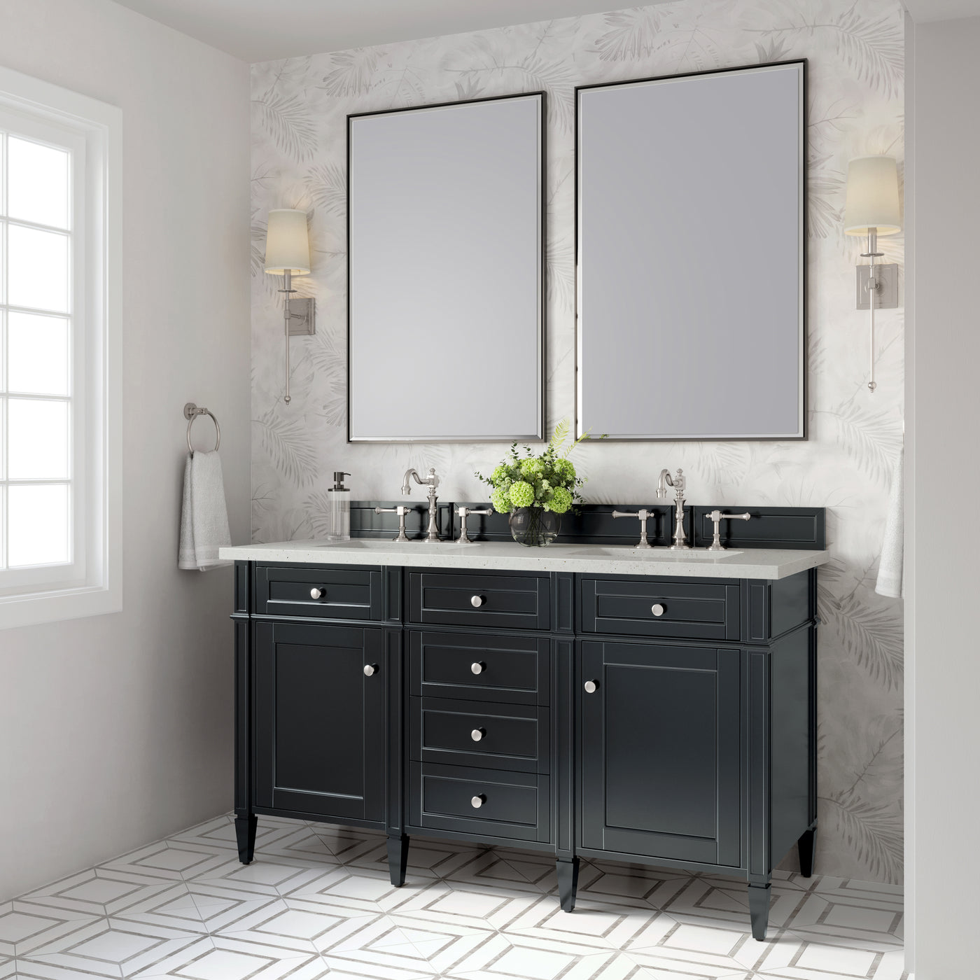 James Martin Brittany 60" Double Bathroom Vanity, Black Onyx, view 23