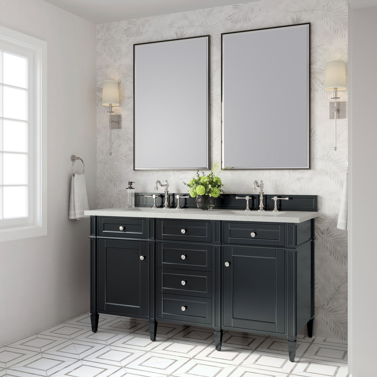 James Martin Brittany 60" Double Bathroom Vanity, Black Onyx, view 23