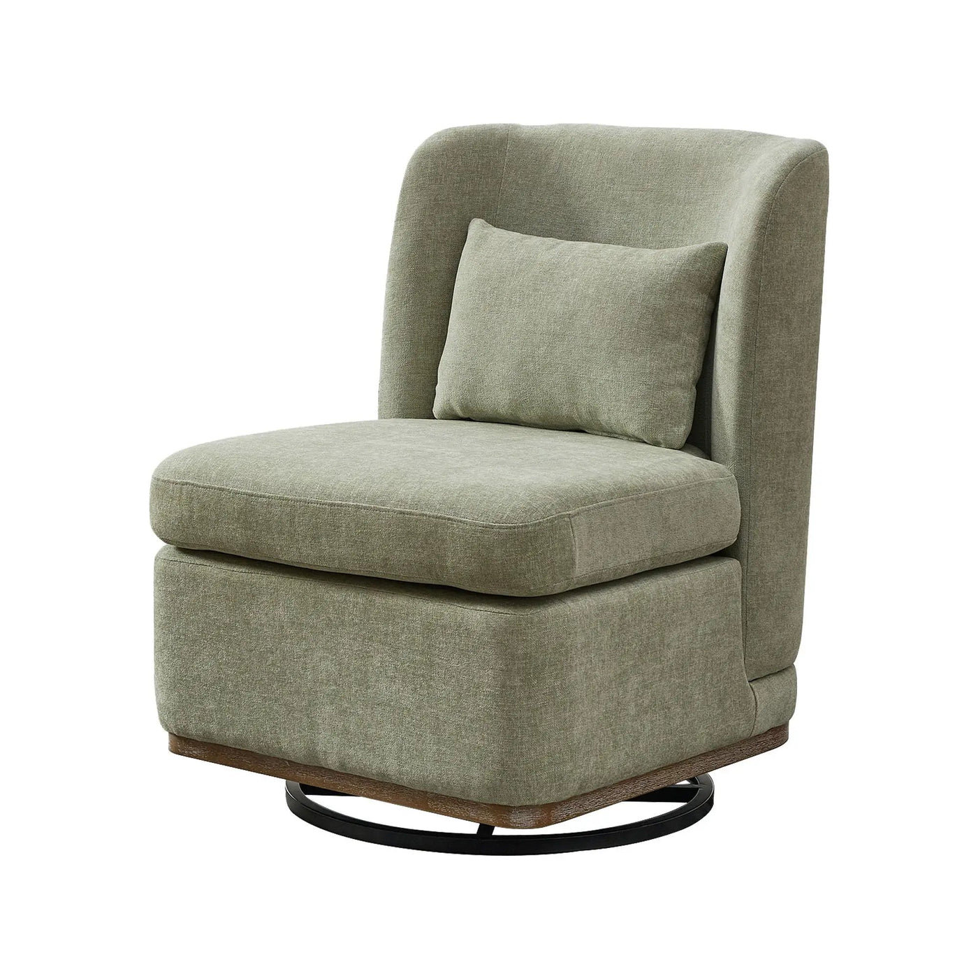 Wide Modern Cushioned Armless Metal Base 360° Swivel Chair With Pillow by HouseOfZazla