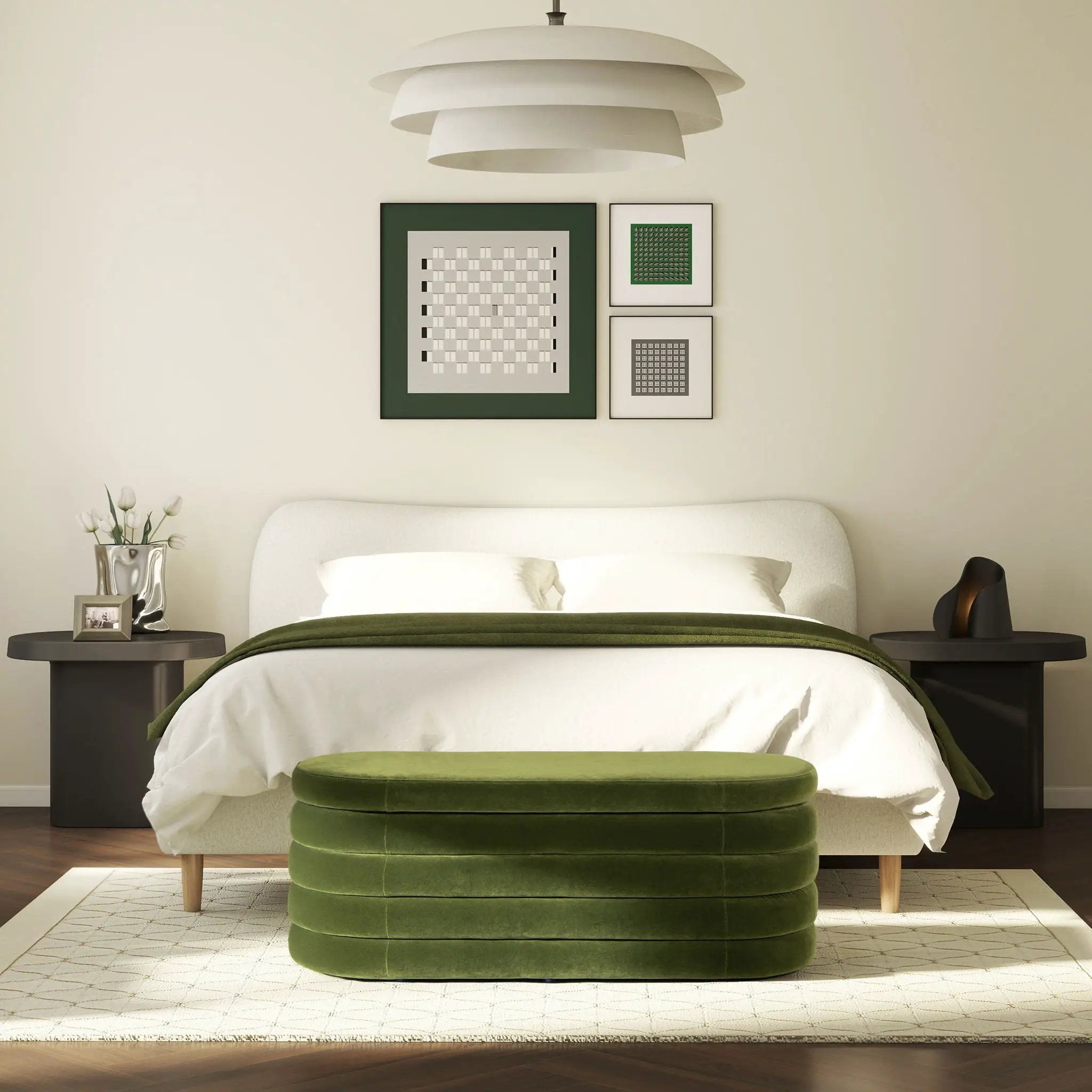Fuji - Upholstered Oval Storage Bench by Unique Piece Furniture