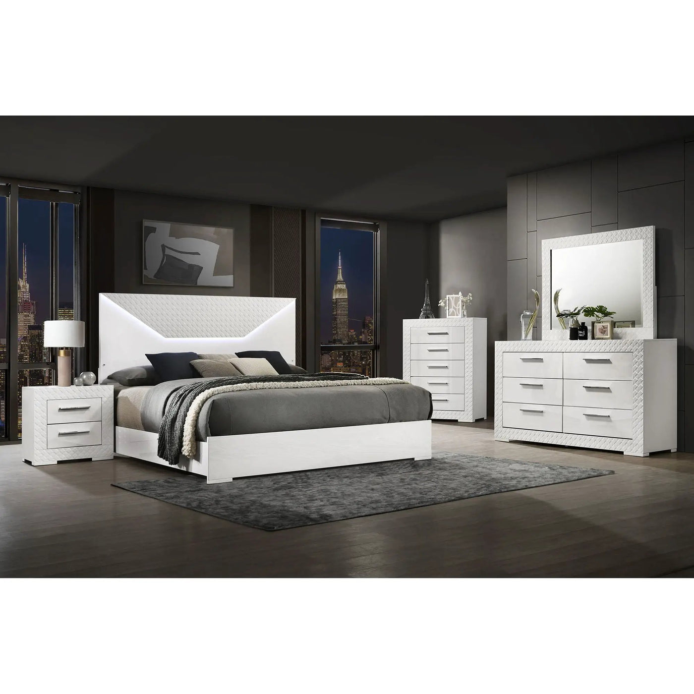 Pierce - Panel Bed LED Headboard by HouseOfZazla