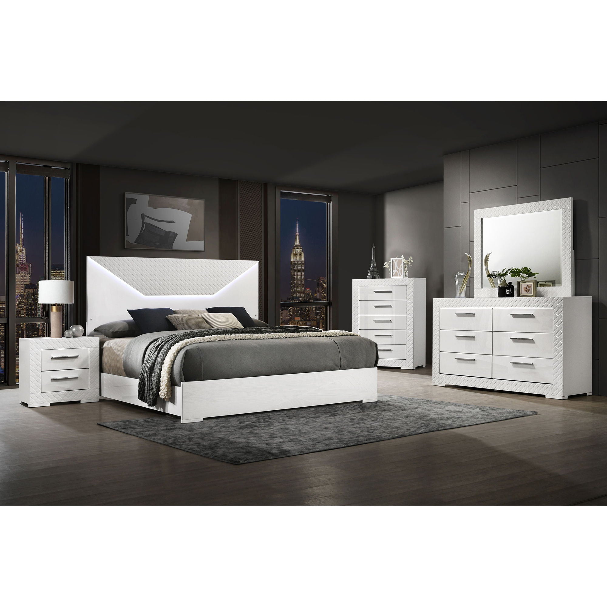 Pierce - Panel Bed LED Headboard by HouseOfZazla