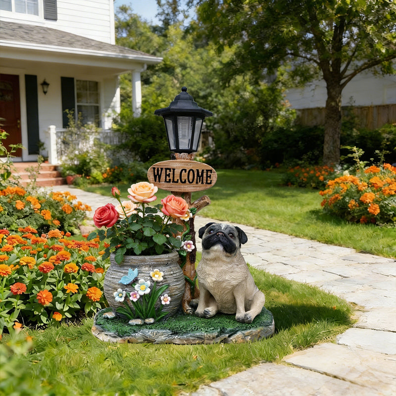 Sitting Pug Dog Planter Statue by HouseOfZazla