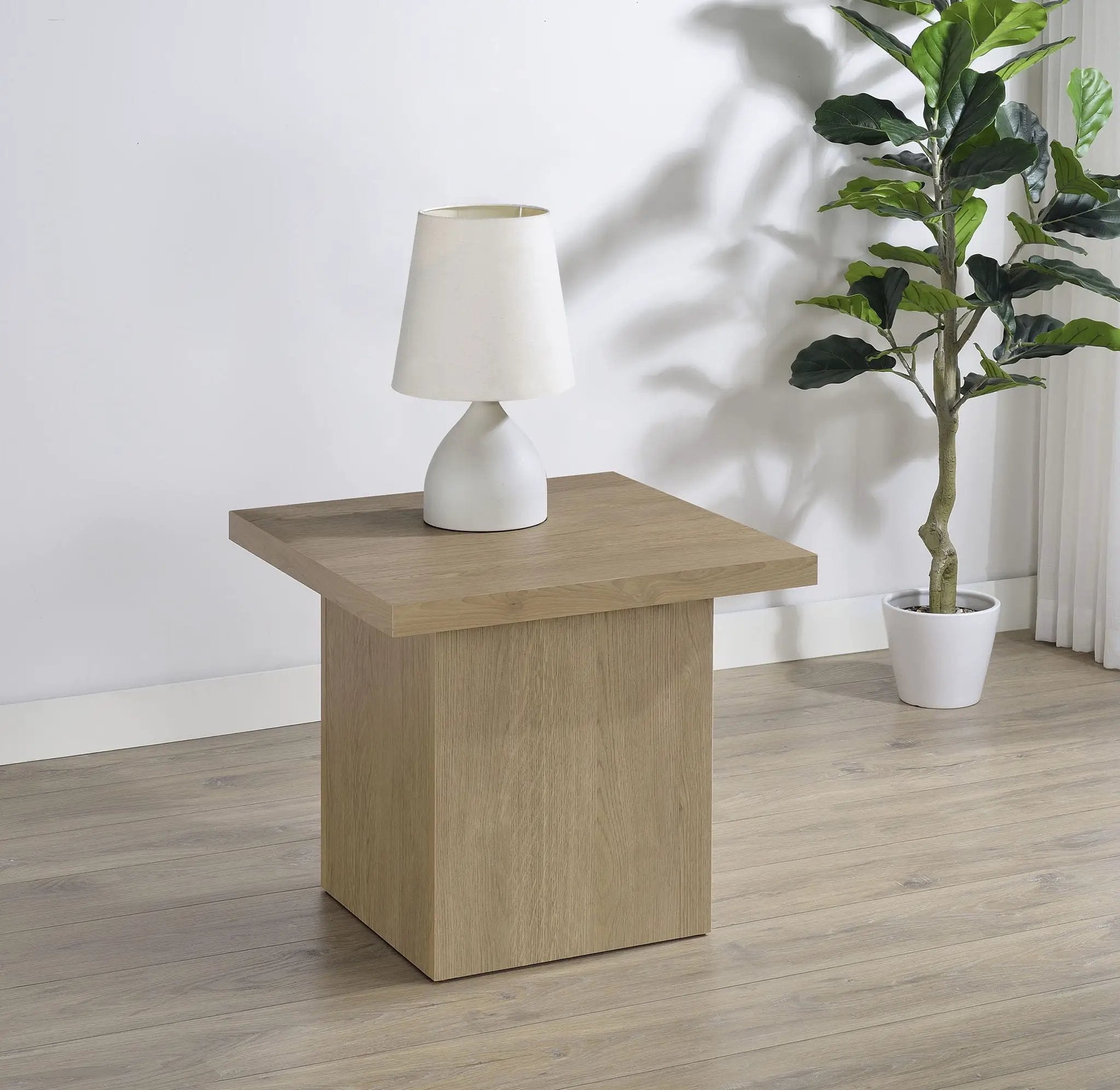 Devar Square Engineered Wood Side End Table Latte by Unique Piece Furniture