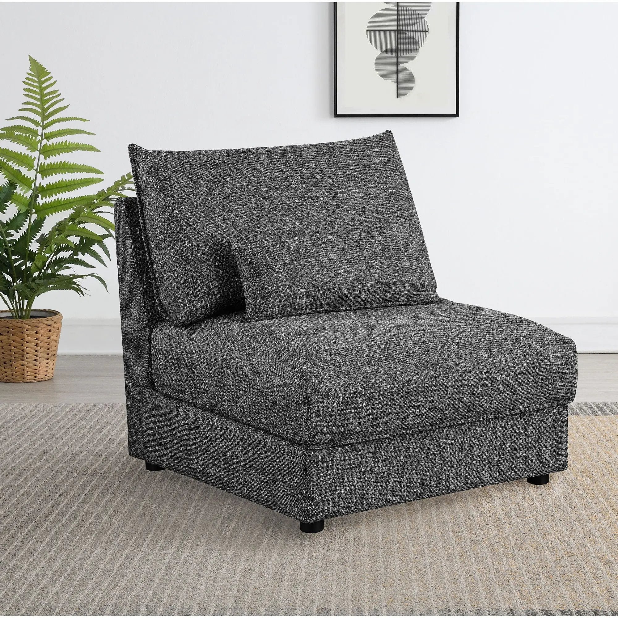Wakefield - Upholstered Armless Slipper Chair - Black
